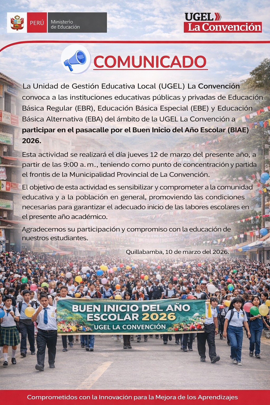 Comunicado Pasacalle BIAE 2026