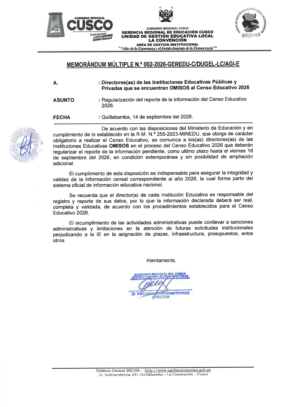 Comunicado oficial 1